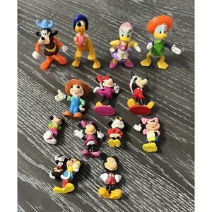 Disney PVC Figures Lot of 13, Four Epcot Center Figures